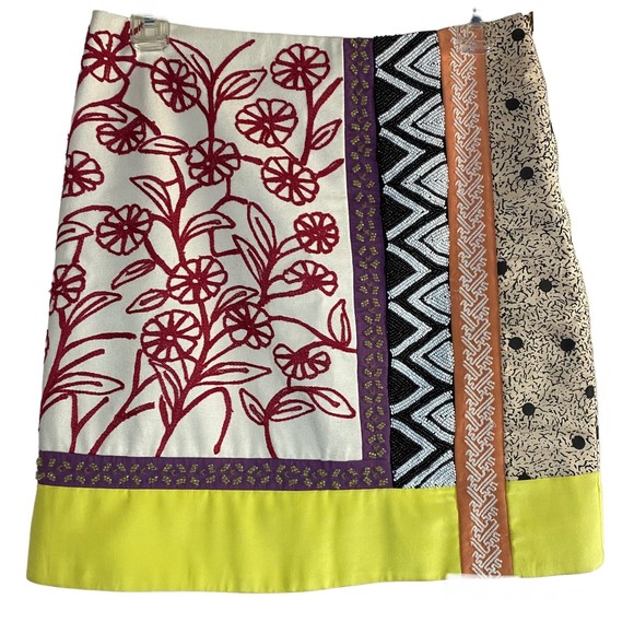 ANTHROPOLOGIE LEIFNOTES woman's size 2 Brimming Borders embroidered beaded skirt - Picture 13 of 13